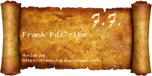 Frank Füzike névjegykártya
